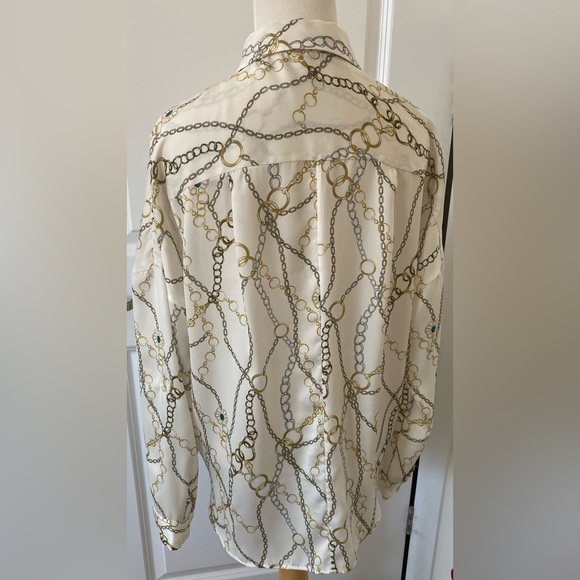 Mango Violeta- retro classic (silk like)blouse - Picture 3 of 8